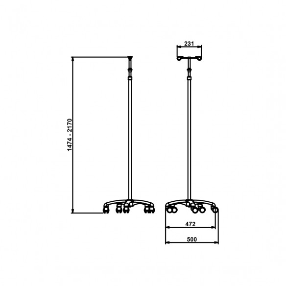 Infuushouder 1-hand hoogte