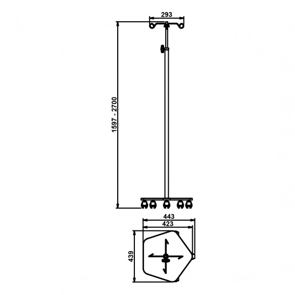 IV pole on wheels